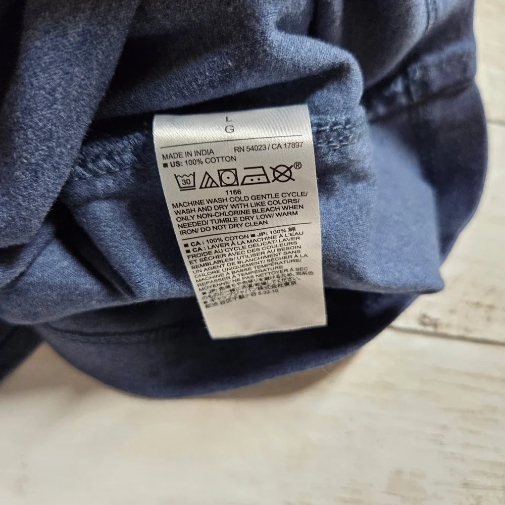 Banana Republic Luxe Touch Performance Tee Shirt Mens L Blue Heather Cotton